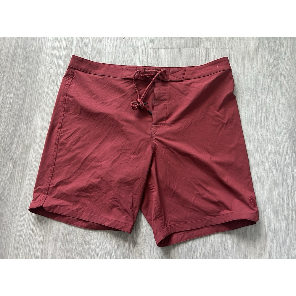 Outerknown Board Shorts Mens Sz 31 Woolaroo Swim Surf Red Drawstring Wool